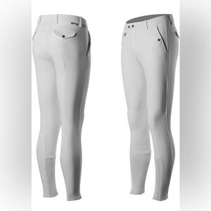 HORZE Grand Prix Mens Silicone Grip Full Seat Breeches Size 30 White